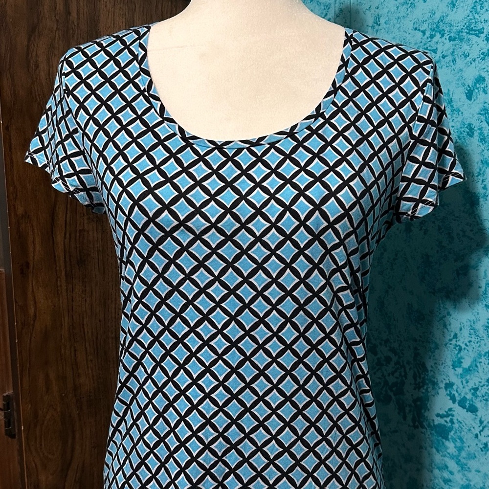 Ann Taylor Blue Geometric Women's Top